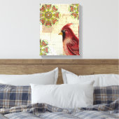 Collaged Old Letters en Cardinaal Canvas Afdruk (Insitu (Slaapkamer))