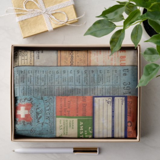 Collaged Tissue Paper Tissuepapier (Geschenk)