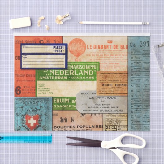 Collaged Tissue Paper Tissuepapier (Craft)