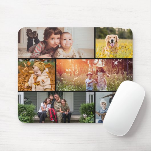 Collagefoto met meerdere snapshots muismat (Met muis)