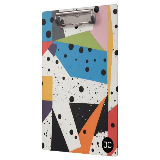 Collagepapier Zwarte Stippen Klembord (Links)