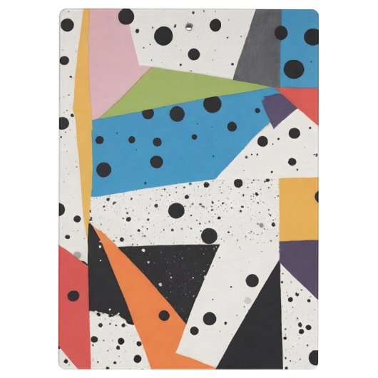 Collagepapier Zwarte Stippen Klembord (Achterkant)