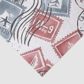 Collagepatroon met vintage-postzegels (1) tissuepapier (Detail)