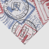 Collagepatroon met vintage-postzegels (2) tissuepapier (Detail)