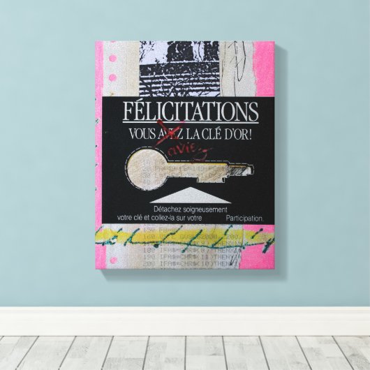 Collages Bruyants Artist's Book Congrats Key C Canvas Afdruk (Insitu (Houten vloer))