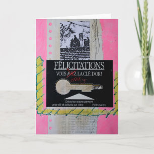 Collages Bruyants Artist's Book Congrats Sleutelka Kaart