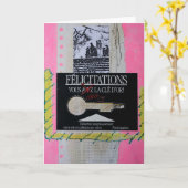 Collages Bruyants Artist's Book Congrats Sleutelka Kaart (Gele Bloem)