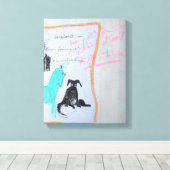 Collages Bruyants Artist's Book Horse and Dog C Canvas Afdruk (Insitu (Houten vloer))