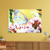 Collagevlinder Canvas Afdruk (Insitu (Woonkamer))