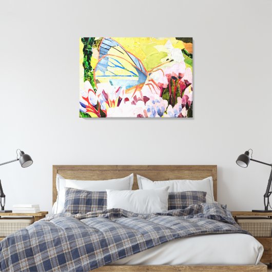 Collagevlinder Canvas Afdruk (Insitu (Slaapkamer))