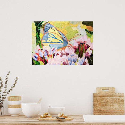 Collagevlinder Poster (Keuken)