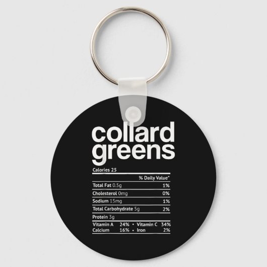 Collard Greens Nutrition Facts Funny Thanksgiving Sleutelhanger (Voorkant)