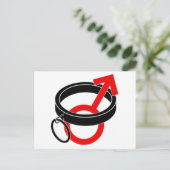 Collared mannelijk symbool briefkaart (Staand voorkant)