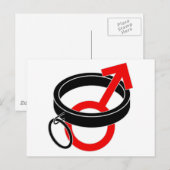 Collared mannelijk symbool briefkaart (Voorkant / Achterkant)