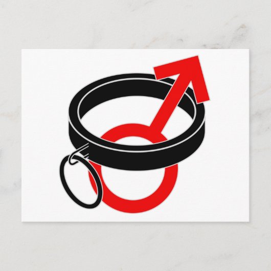 Collared mannelijk symbool briefkaart (Voorkant)
