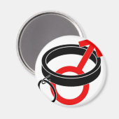 Collared mannsymbool. magneet (Voorkant / Achterkant)