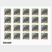 Collared Peccary wandelend Briefkaart Metal Orname Vierkante Sticker (Vel)