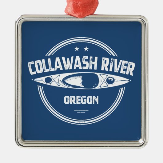 Collawash River Oregon Kajakvaren Metalen Ornament (Voorkant)
