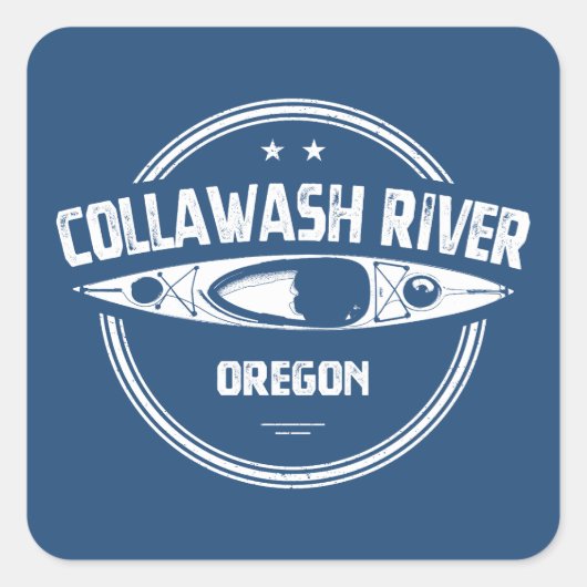 Collawash River Oregon Kajakvaren Vierkante Sticker (Voorkant)