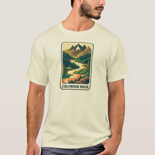 Collawash Rivier Oregon Kleuren T-shirt (Voorkant)