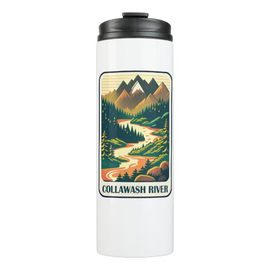 Collawash Rivier Oregon Kleuren Thermosbeker (Voorkant)