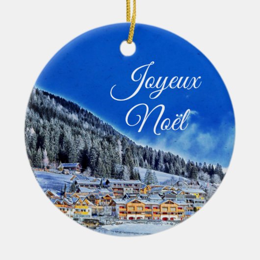 Colle-Di-Fuori, Frankrijk Joyeux Noël Kerstmis Keramisch Ornament (Voorkant)