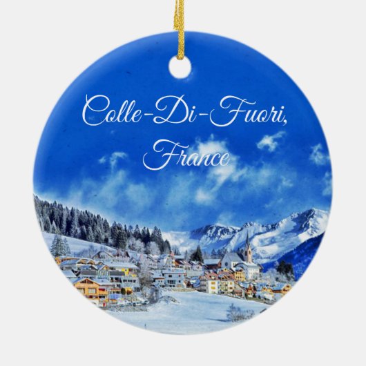 Colle-Di-Fuori, Frankrijk Joyeux Noël Kerstmis Keramisch Ornament (Achterkant)