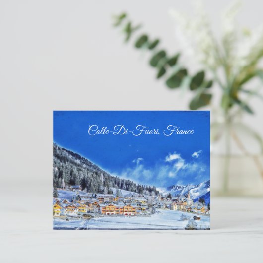 Colle-Di-Fuori, Frankrijk Winter Briefkaart (Staand voorkant)