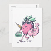 Colle Erdbeere   Quadratischer  Briefkaart (Voorkant / Achterkant)