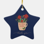 Colleague bedankt voor kerstcadeautjes keramisch ornament (Achterkant)