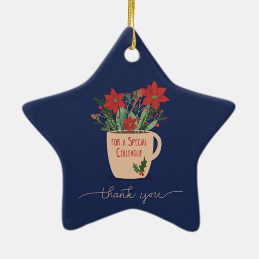 Colleague bedankt voor kerstcadeautjes keramisch ornament (Achterkant)