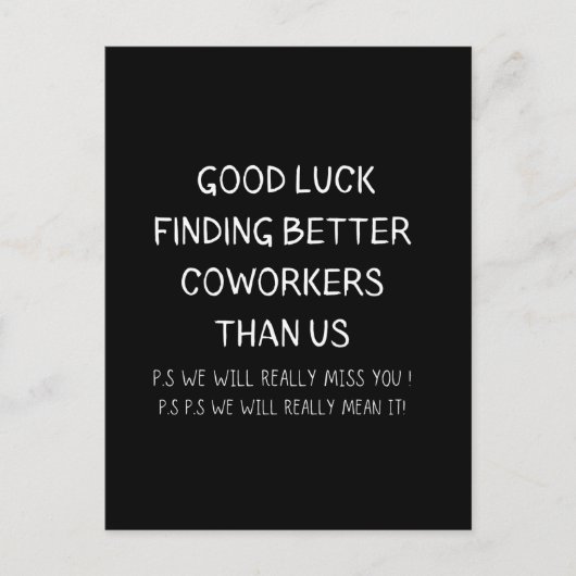 Colleague die de medewerker uit de boot laat valle briefkaart (Voorkant)