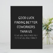 Colleague die de medewerker uit de boot laat valle save the date (Staand voorkant)