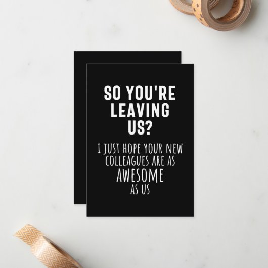 colleague farewell, retirement, coworker, goodbye, notitiekaartje (Voorkant / Achterkant in situ)