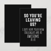 colleague farewell, retirement, coworker, goodbye, notitiekaartje (Voorkant / Achterkant)