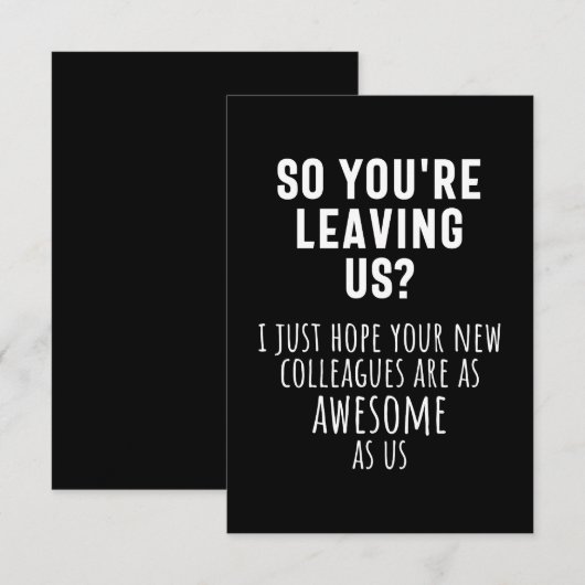 colleague farewell, retirement, coworker, goodbye, notitiekaartje (Voorkant / Achterkant)