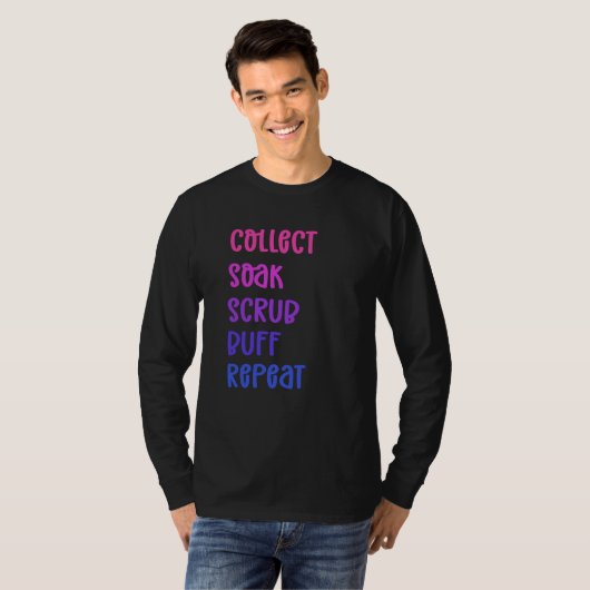 Collect Soak Scrub Buff Repeat Beachcombing T-shirt (Voorkant volledig)