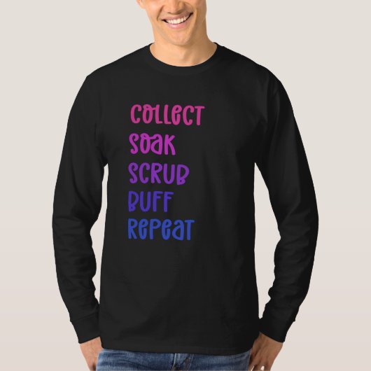 Collect Soak Scrub Buff Repeat Beachcombing T-shirt (Voorkant)