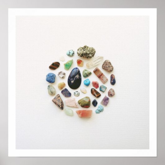 Collected Gemstones Rocks Crystals Glam Art Print (Voorkant)
