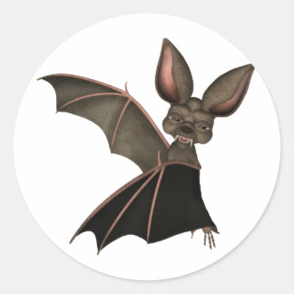 ♥ Collectible Art ♥ Vampier Vleermuis ♥ (bat1) Ronde Sticker