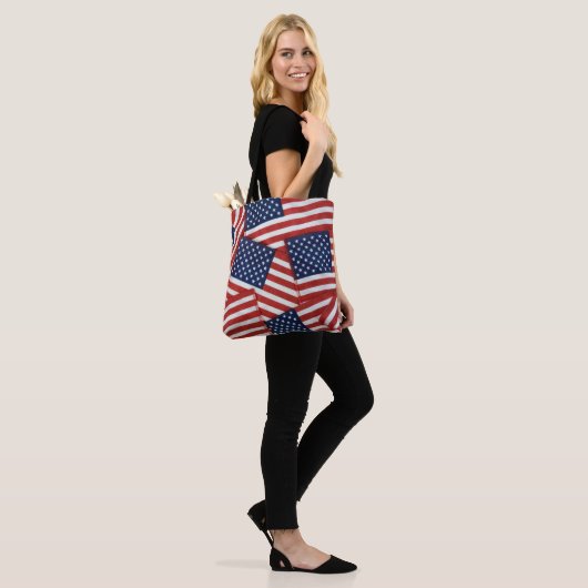 Collectie Amerikaanse vlag Tote Bag (Op model)