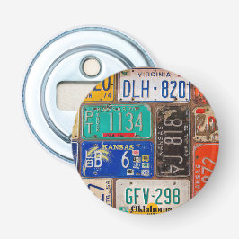 Collectie Bord oude licentie Button Flesopener