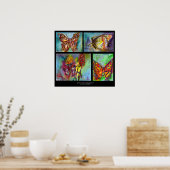 COLLECTIE COLORFUL BUTTERFLIES POSTER (Keuken)