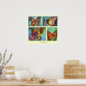 COLLECTIE COLORFUL BUTTERFLIES POSTER (Keuken)