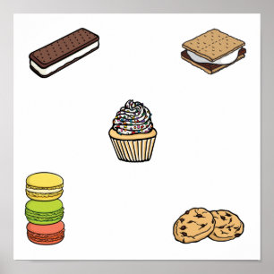 Collectie dessert poster