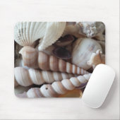 Collectie exotische zeeschelp, zomerstrand muismat (Met muis)