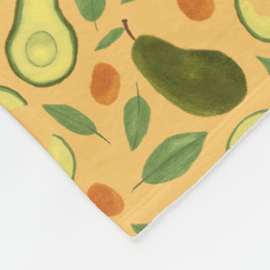 Collectie fruitmandje — Avocado Fleece Deken (Hoek)