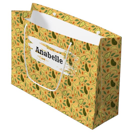 Collectie fruitmandje — Avocado Groot Cadeauzakje (Voorkant Gekanteld)
