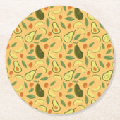 Collectie fruitmandje — Avocado Ronde Kartonnen Onderzetter (Voorkant)