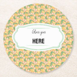 Collectie fruitmandje — Lemon Ronde Kartonnen Onderzetter